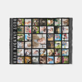 Couverture Polaire BEST GRANDPA JAMAIS Collage photo noir (Devant (Horizontal))