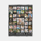Couverture Polaire BEST GRANDPA JAMAIS Collage photo noir (Devant)