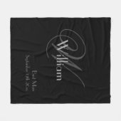 Couverture Polaire Best Man Cadeau Élégant Monogramme Chic Script Noi (Devant (Horizontal))