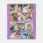 Couverture Polaire BEST MOM EVER Hearts 10 Photo Collage Lavande (Devant)