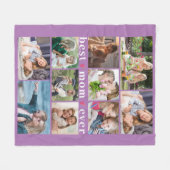 Couverture Polaire BEST MOM EVER Hearts 10 Photo Collage Lavande (Devant (Horizontal))