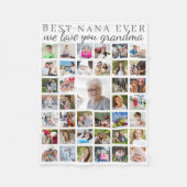 Couverture Polaire BEST NANA JAMAIS Grand-mère Photo Collage Blanc (Devant)