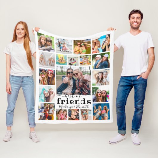 Couverture Polaire BEST OF FRIENDS Script 19 Collage photo (En situation)