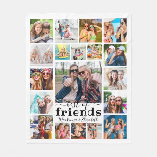 Couverture Polaire BEST OF FRIENDS Script 19 Collage photo (Devant)