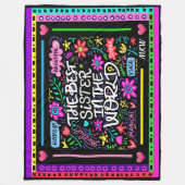 Couverture Polaire BEST SISTER Fleece Blanche (Devant)