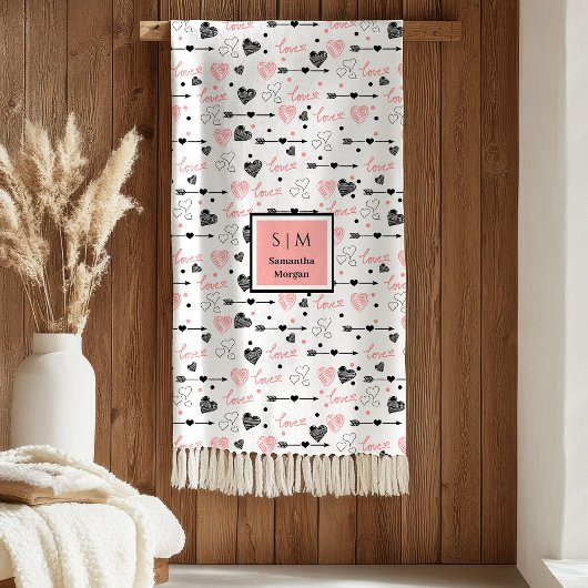 Couverture Polaire Best Valentine’s Gift Personalized Heart Sketch