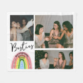 Couverture Polaire Bestie Best Friends Forever Rainbow Photo Collage (Devant (Horizontal))