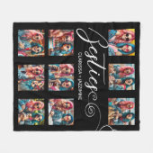 Couverture Polaire Bestie blanc noir moderne 9 Collage photo (Devant (Horizontal))