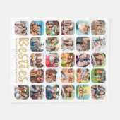 Couverture Polaire BESTIES 27 Photo Collage Personnalisé Blanc Or (Devant (Horizontal))