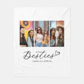 Couverture Polaire Besties BBBF Photo Collage Script Coeur (Devant)