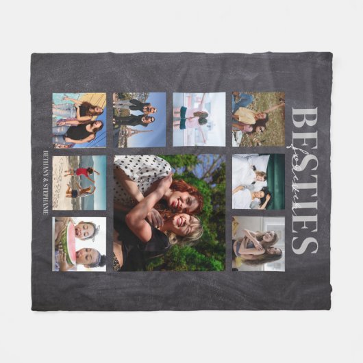 Couverture Polaire Besties Forever Photo Collage (Devant (Horizontal))
