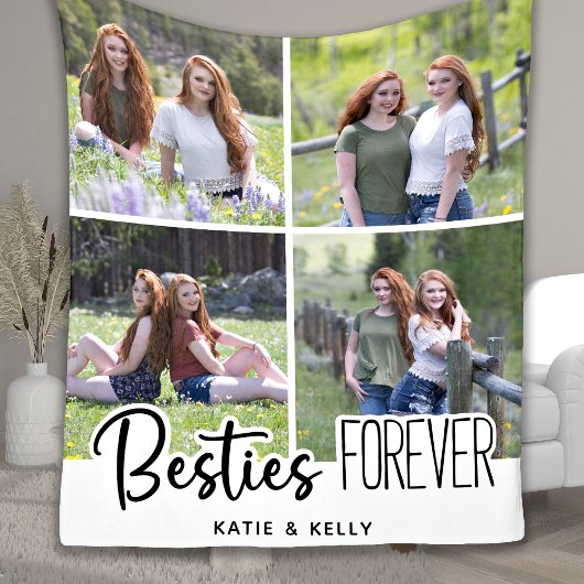 Couverture Polaire Besties Friends Forever Photo Collage