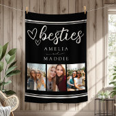 Couverture Polaire Besties modernes Collage photo noir et blanc