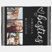 Couverture Polaire Besties modernes Collage photo noir et blanc (Devant (Horizontal))