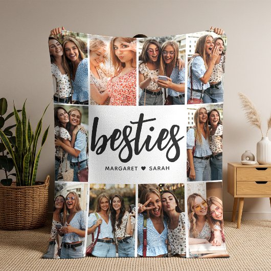 Couverture Polaire Besties Photo Collage Bff