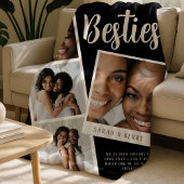 Couverture Polaire Besties Photo Collage Black Fleece Blanket