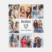 Couverture Polaire Besties Script Cadeau Pour Les Amis Photo Collage (Devant)