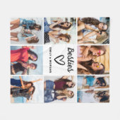 Couverture Polaire Besties Script Cadeau Pour Les Amis Photo Collage (Devant (Horizontal))