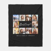 Couverture Polaire Besties Ten Photo collage moderne BBF Sleek Black (Devant)