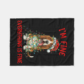 Couverture Polaire Bet Hound Dog Christmas I'm Fine Everything Is Fin (Devant (Horizontal))