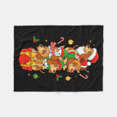 Couverture Polaire Bet Hound Santa Elf Snowman Christmas Womens Mens (Devant (Horizontal))