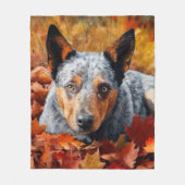 Couverture Polaire Bétail australien en automne Feuilles automne Insp (Devant)