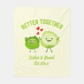 Couverture Polaire BETTER TOGETHER Cute Cabbage Valentine Couples (Devant)