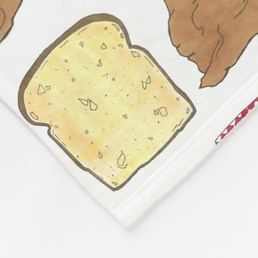 Couverture Polaire Beurre d'arachide Jelly Sandwich Pain Midi Nourrit (Coin)