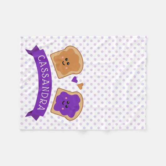 Couverture Polaire Beurre d'arachide mignonne et gelée (Devant (Horizontal))