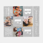 Couverture Polaire BFF Besties Photo Collage Gris (Devant (Horizontal))