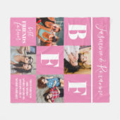 Couverture Polaire BFF Besties Photo Collage rose (Devant (Horizontal))