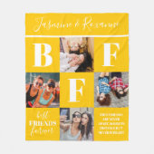 Couverture Polaire BFF Besties Photo Collage Sunflower Jaune (Devant)