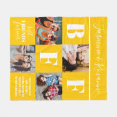Couverture Polaire BFF Besties Photo Collage Sunflower Jaune (Devant (Horizontal))
