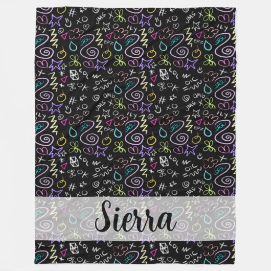 Couverture Polaire BFF Doodles - Faux Parties scintillant Motif (Devant)