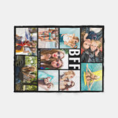 Couverture Polaire BFF moderne Best Friends Photo Collage Noms (Devant (Horizontal))