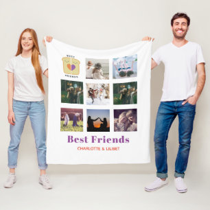 Couverture Polaire BFF Photo Collage Cadeau Peanutbeurre Jelly Sandwi