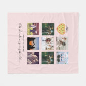 Couverture Polaire BFF Photo Collage Cadeaux Dusty rose PIZZA Amis (Devant (Horizontal))