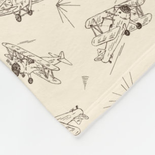 Couverture Polaire Bi-plans Art déco rugissant - motif dessiné.