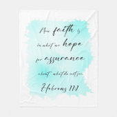 Couverture Polaire Bible verse Bleu Splash Fleece Blanche (Devant)