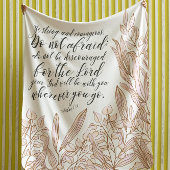 Couverture Polaire Bible verse brun feuille Fleece Blanche