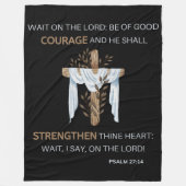 Couverture Polaire Bible Verse Écriture Psaume 27:14 KJV (Devant)