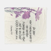 Couverture Polaire Bible verse Fleece Floral violet Blanche (Devant (Horizontal))
