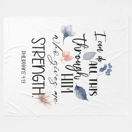 Couverture Polaire Bible verse Floral (Devant (Horizontal))