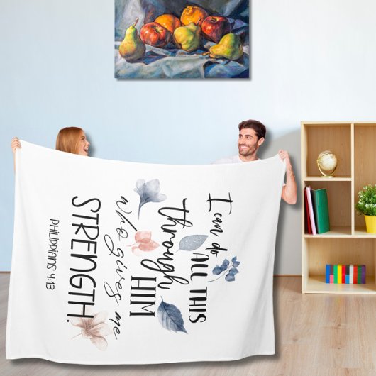 Couverture Polaire Bible verse Floral  