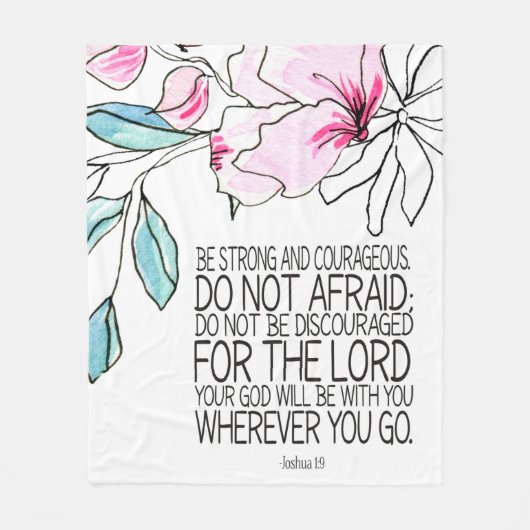Couverture Polaire Bible verse floral Fleece Blanche (Devant)
