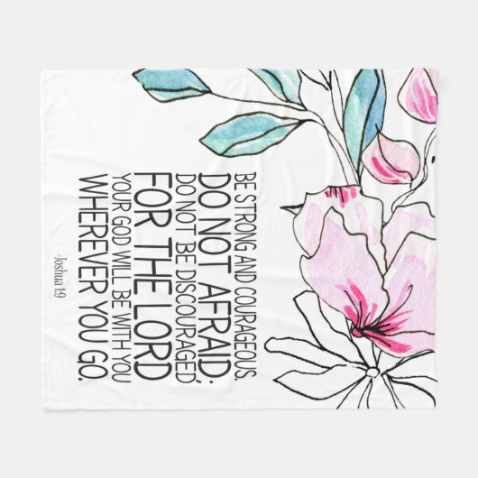 Couverture Polaire Bible verse floral Fleece Blanche (Devant (Horizontal))