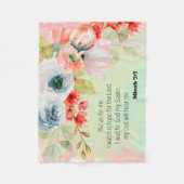 Couverture Polaire Bible verse floral Fleece Blanche (Devant)