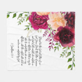 Couverture Polaire Bible verse floral Fleece Blanche (Devant (Horizontal))