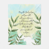 Couverture Polaire Bible verse vert feuille Fleece Blanche (Devant)