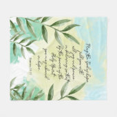 Couverture Polaire Bible verse vert feuille Fleece Blanche (Devant (Horizontal))